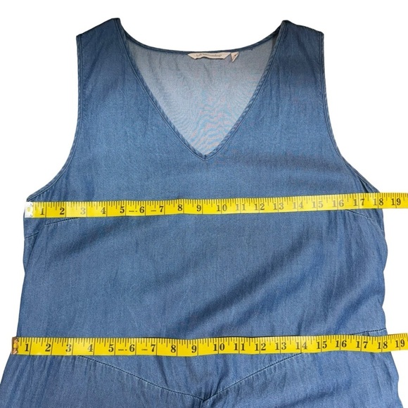 Soft Surroundings Romper Denim Blue Chambray Culottes Jumpsuit Women Size Medium - Picture 12 of 15